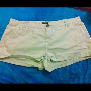 Express Light Green Low Waist Shorts Size 10